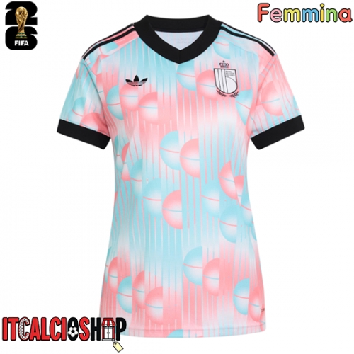 Belgio Seconda Maglia Femmina Mondiali 2026 Manica Corta